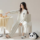 Pure cotton couple pajamas women's spring and autumn men's home suit set - TrendTrove