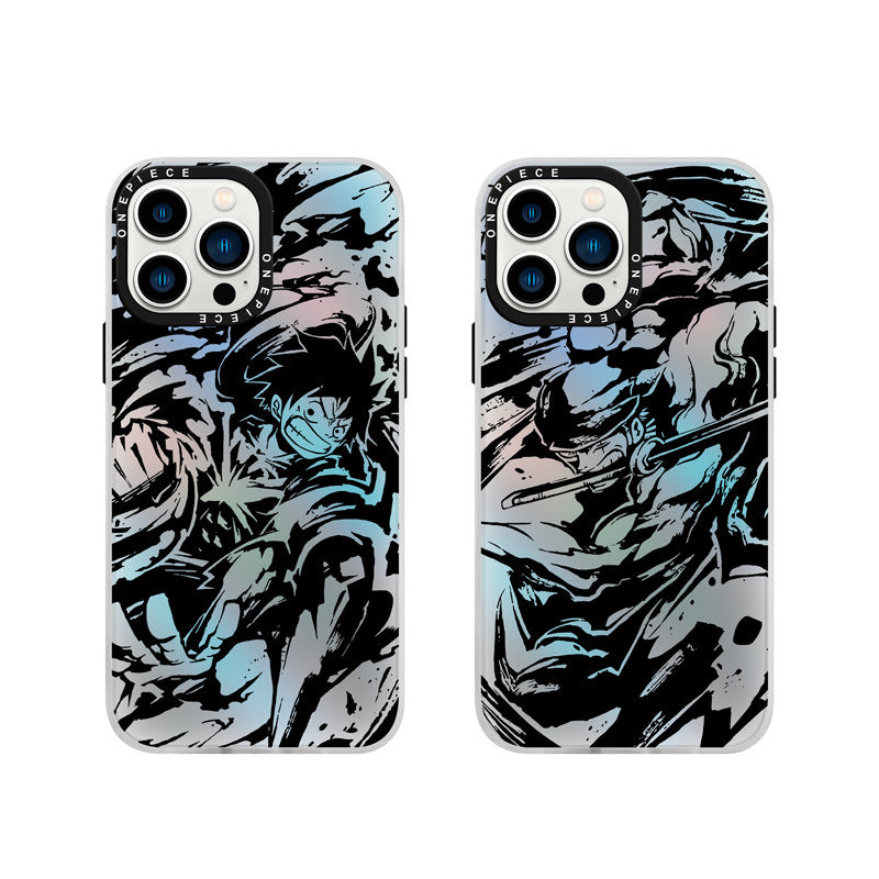 One Piece Luffy is suitable for Apple 14 Promax phone case 12 Solon iPhone 15 laser - TrendTrove