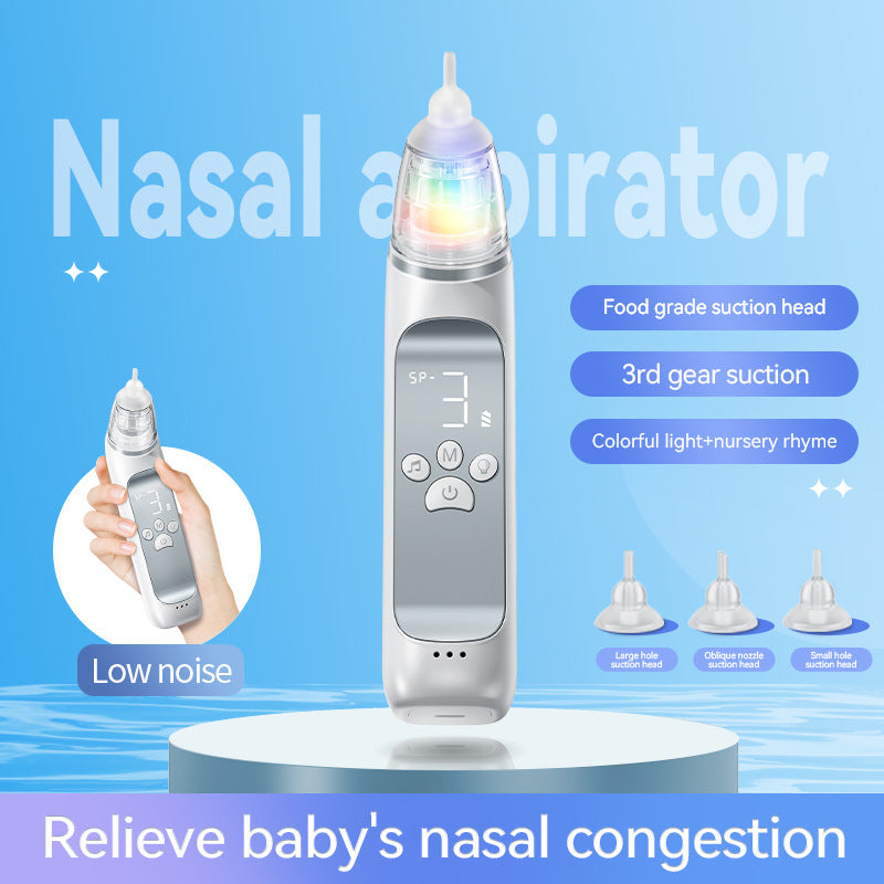 Dispositivo eléctrico de succión nasal para bebés, niños y bebés, mucosidad nasal, heces nasales, congestión nasal, limpiador de máquina de succión nasal 