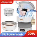 15L Portable Small Washing and Dryer Machine Collapsible Washer with Spin for Apartment Travel Underwear Washing Machine