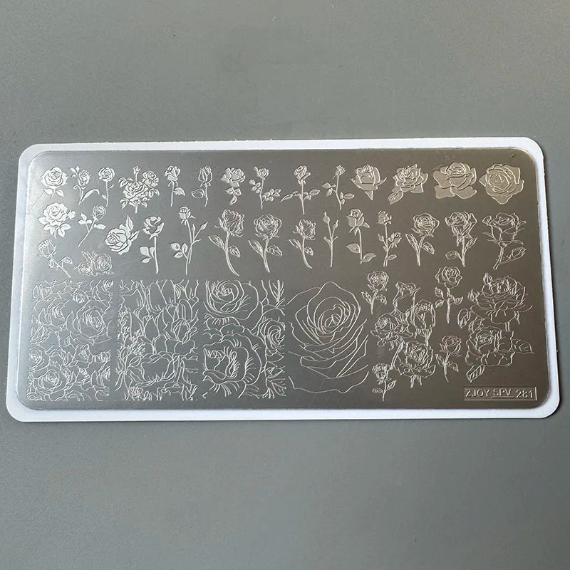 XMQ NAIL ART STAMPING PLATES ROSE TEMPLATE IMAGE PLATE