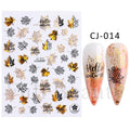 Shiny Maple Geometry Autumn Nail Art Stickers Laser Sector Fall Leaves Decals Cute Squirrel Slider Manicure Decorations CHCJ-076