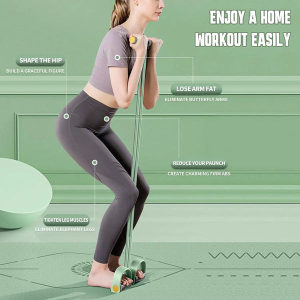 Multi 6 Tube Elastic Pedal Function Tension Rope Bands Fitness Sit Ups Exercises Elastics Tape Home Resistance Bands - TrendTrove