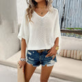 Women's spring and summer casual loose hollow sweater