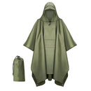 3 In 1 Outdoor Military Raincoat Hooded Sleeve Waterproof Rain Poncho Motorcycle Rain Cover Camping Hiking Travel Rainwear Tent - TrendTrove