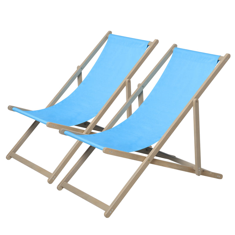 Beach Sling Patio Chair Set of 2,Wooden Folding Outdoor Chairs for Outside 3 Level Height Adjustable, Portable Reclining Beach C - TrendTrove