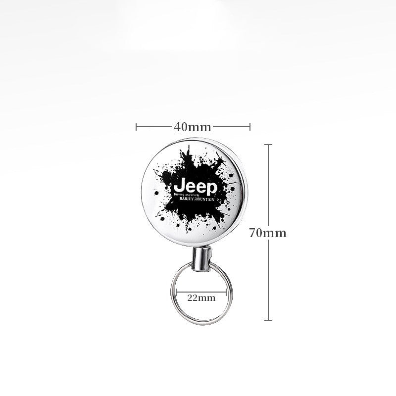 Outdoor equipment high elasticity telescopic steel wire rope keychain anti loss and anti-theft telescopic keychain - TrendTrove