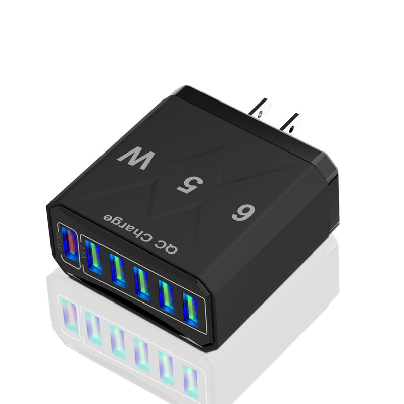 Standard 65W fast charging Korean standard mobile phone charger 6USB multi port fast charging head travel charger - TrendTrove