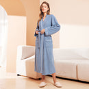 Bathrobe men's and women's towel fabric yukata long sleeved bath towel sleeping robe absorbent quick drying four season style - TrendTrove