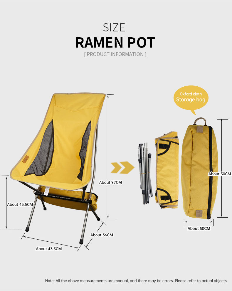 Outdoor Folding Chair Heighten Moon Chair Portable Camping Fishing Chair Leisure Beach Chair Back Chair - TrendTrove