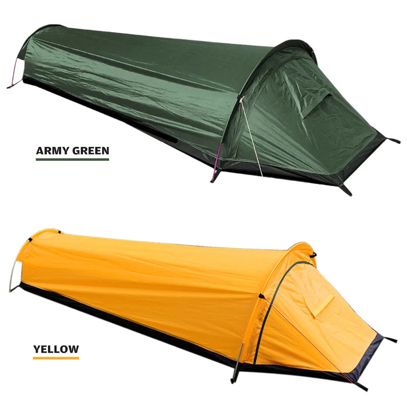 Camping Single Person Tent Ultralight Compact Outdoor Sleeping Bag Tent Larger Space Waterproof Backpacking Tent Cover Hiking - TrendTrove