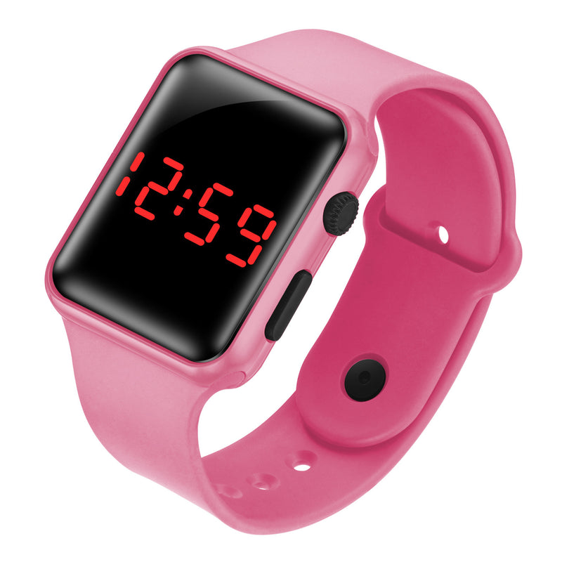 LED electronic watch/student fashion sports LED Apple square silicone electronic watch