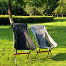 Outdoor Folding Chair Heighten Moon Chair Portable Camping Fishing Chair Leisure Beach Chair Back Chair - TrendTrove
