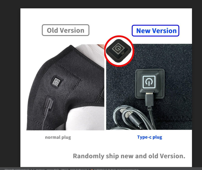 Shoulder therapy electric heated shoulder wrap brace vibration massage powered by portable charger - TrendTrove