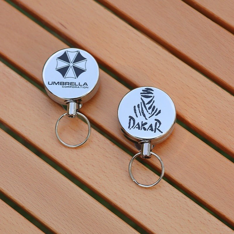 Outdoor equipment high elasticity telescopic steel wire rope keychain anti loss and anti-theft telescopic keychain - TrendTrove