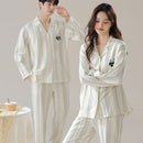 Pure cotton couple pajamas women's spring and autumn men's home suit set - TrendTrove