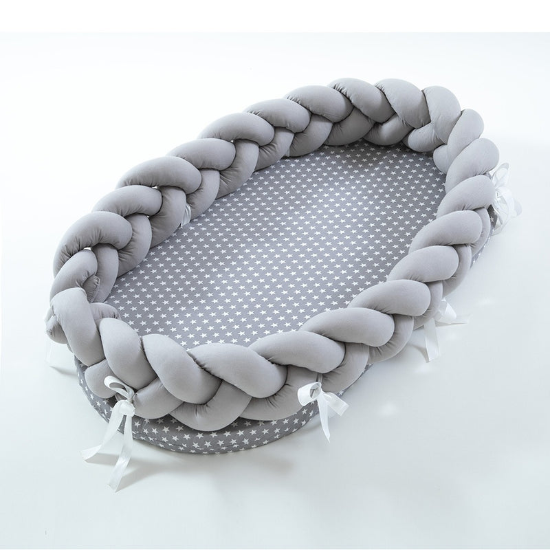 All-Cotton Woven Folding Portable Crib Bionic Removable Manual Fence Three-Dimensional Protective Crib