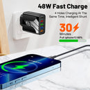 4USB+Type-C mobile phone charger PD18W 5-in-1 charging head 48W charger PD interface charger - TrendTrove