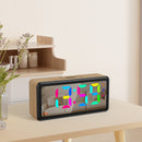 LED Wood-Grain Wooden Clock, RGB Color-Changing Dimming, Daylight Saving Time & Week Display, Desktop Electronic Alarm Clock - TrendTrove