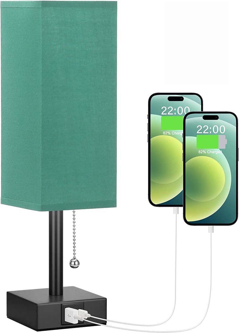 Linen 90 square desk lamp zipper switch three color temperature variable light A+C USB charging - TrendTrove