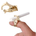 Cigarette Ring Holder Hands Clip On Rack Men & Women Gold Plated Alloy Ideal Gadget for Console, Guitar Play and Driving