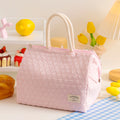 ins style small fresh outdoor large capacity picnic insulation and cold storage bag fashionable diamond pattern zipper lunch box bag student lunch bag - TrendTrove