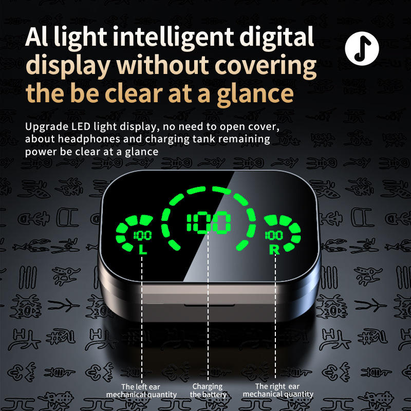 Auriculares inalámbricos Bluetooth Mirror Digital YD03 TWS intraaurales con batería de alta capacidad