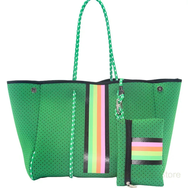 Tote Neoprene Beach Bag New Women Waterproof Handbag Luxury Summer Large-capacity Shoulder Bag Ladies Bag Multipurpose Bag