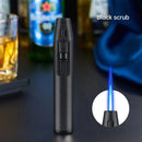 Pen Metal Lighter Mini Spray Gun Inflatable Windproof Butane Gas Lighter Adjustable Straight Shot Blue Flame Cigarette Tools - TrendTrove