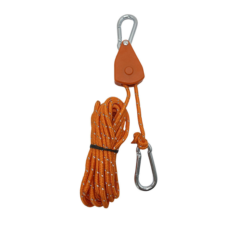 Outdoor camping canopy wind rope tent rope pulley adjuster windproof rope light fixture buckle hanging rope adjustable lifting - TrendTrove