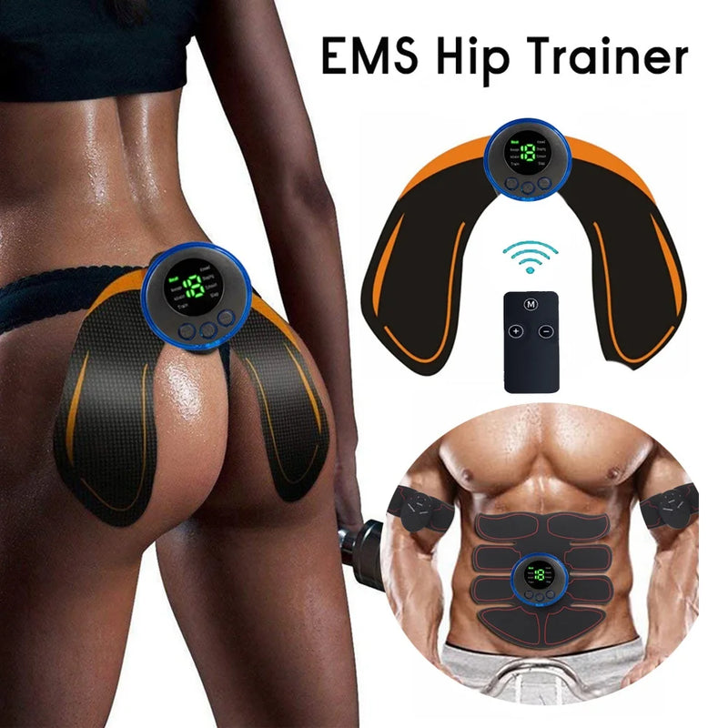Electric Muscle Stimulator EMS Wireless Buttocks Hip Trainer Abdominal ABS Stimulator Fitness Body Slimming Massager - TrendTrove