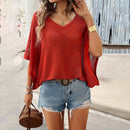 Women's spring and summer casual loose hollow sweater
