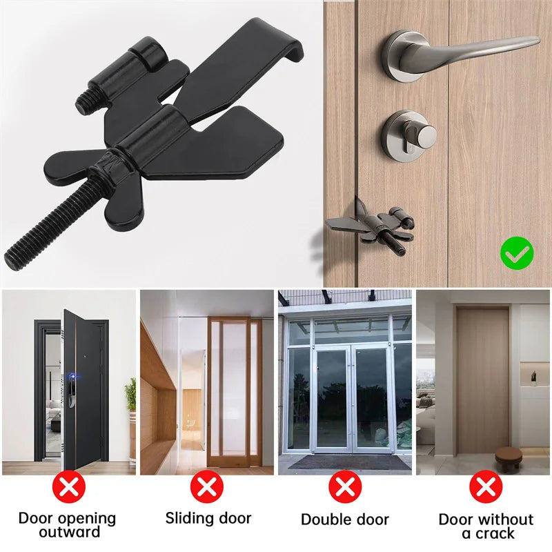 Portable Door Lock Privacy Extra Security Lock Anti Theft Travel Inside Door Locker for Traveling Home Bedroom Apartmen - TrendTrove