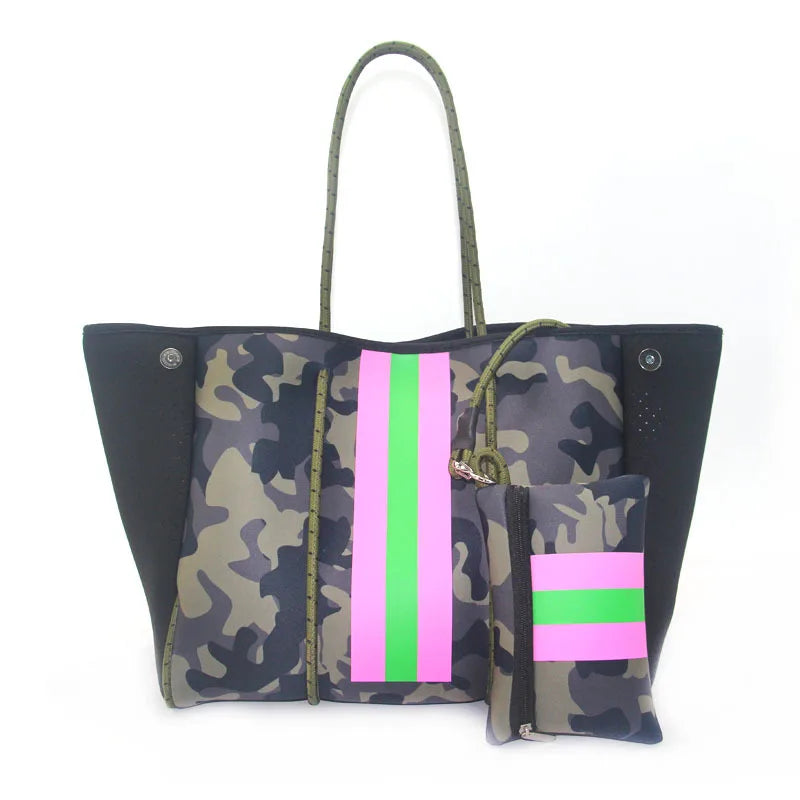 Tote Neoprene Beach Bag New Women Waterproof Handbag Luxury Summer Large-capacity Shoulder Bag Ladies Bag Multipurpose Bag