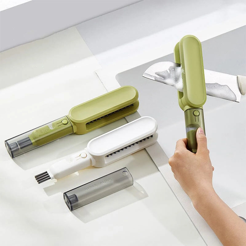 Kitchen Tool Cleaning Brush, Multipurpose Cup Lid Cleaning Brush Set, Knife Sharpener, Knife Cleaning Brush, Cleaning Tool - TrendTrove