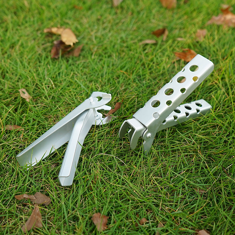 Anti scald pot clamp aluminum alloy perforated pot clamp outdoor portable hand clamp picnic barbecue kitchen tool pot handle - TrendTrove