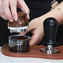 Coffee Distributor Adjustable Depth Coffee Tamper Leveler with Walnut Wood Handle