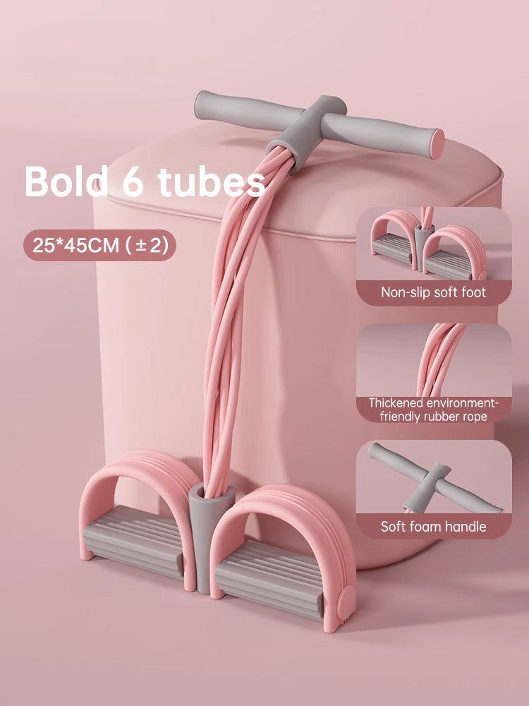 Multi 6 Tube Elastic Pedal Function Tension Rope Bands Fitness Sit Ups Exercises Elastics Tape Home Resistance Bands - TrendTrove