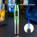 Pen Metal Lighter Mini Spray Gun Inflatable Windproof Butane Gas Lighter Adjustable Straight Shot Blue Flame Cigarette Tools - TrendTrove