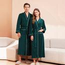 Bathrobe men's and women's towel fabric yukata long sleeved bath towel sleeping robe absorbent quick drying four season style - TrendTrove