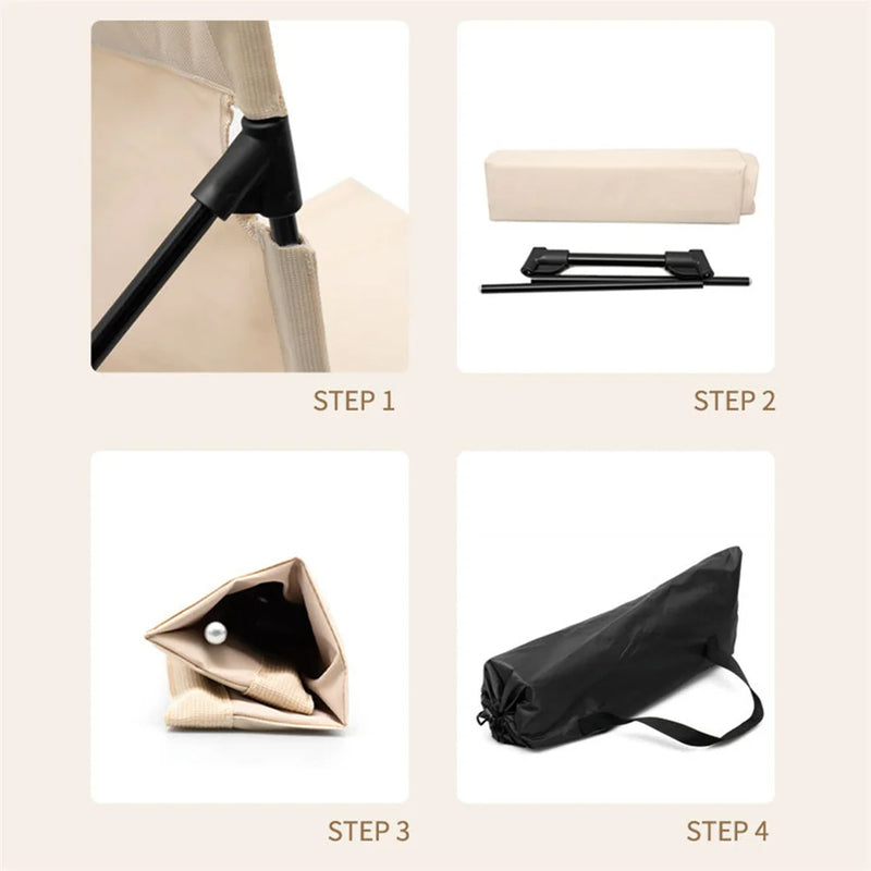 Foldable Camping Chair Outdoor Garden Park Single Lazy Chair Backrest Cushion Picnic Camping Folding Back Chair Beach Chairs - TrendTrove