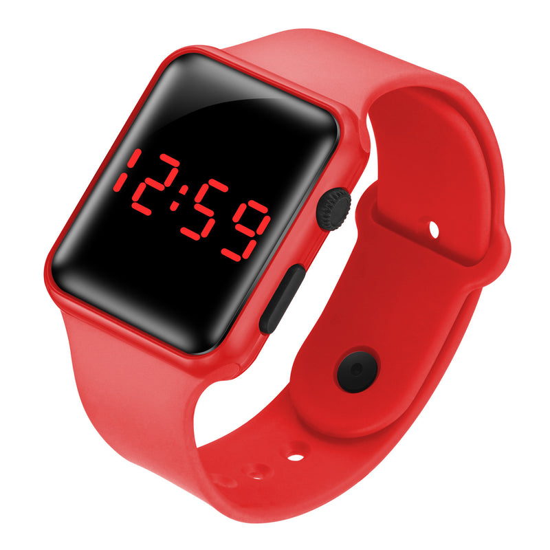 LED electronic watch/student fashion sports LED Apple square silicone electronic watch