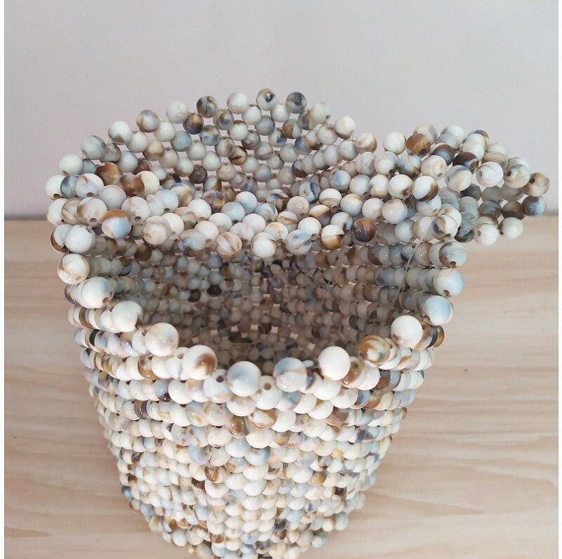 Women Beaded Handbag Colorful Summer Beach bags Summer Casual Bucket