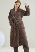 Couple pajamas flannel casual European and American loose bathrobe nightgown - TrendTrove