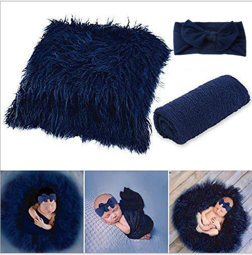 3pcs Baby Photography Props Photo Wraps Studio Photography Blankets 100-Day Baby Photo Props - TrendTrove