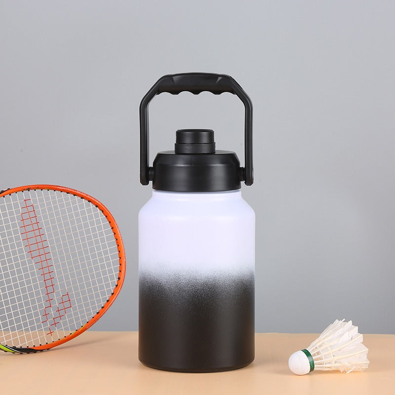 Double Wall Half Gallon Insulated Water Bottle Jug 64oz 128oz Stainless Steel Sports Water Flask with Handle - TrendTrove