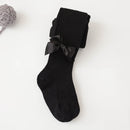 Spring And Autumn New Children's Pantyhose Bow Cotton White Baby Socks Medium Thick Foreign Girl Leggings - Suni