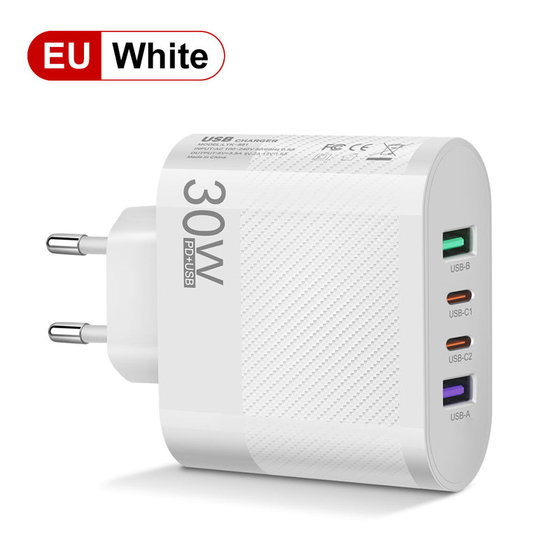 2USB Type-C 30W Mobile Phone Charger Multi Interface Travel Charging Head - TrendTrove