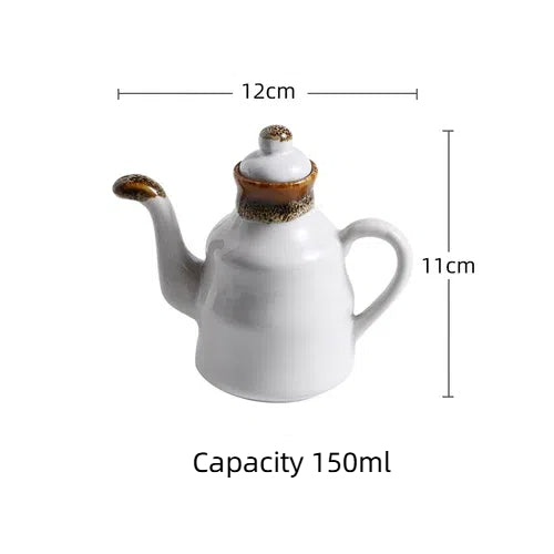 Ceramic Blue and White Kuibai Oil Pot Vinegar Bottle Oil Bottle Vinegar Pot Seasoning Pot Soy Sauce Hotel Restaurant - TrendTrove