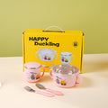 304 stainless steel children's tableware set cute baby food bowl stainless steel tableware children's water cup - TrendTrove